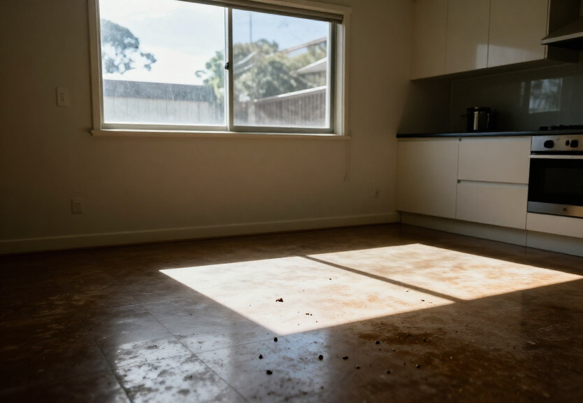 Rodent infestation in an Ashbury kitchen before treatment